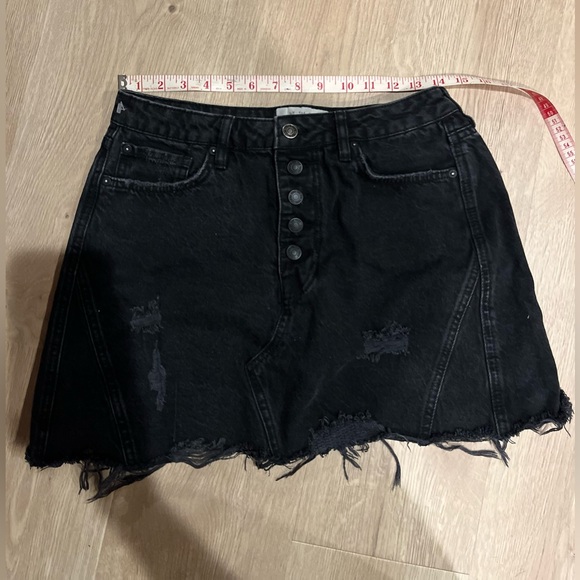 We the Free black denim distressed mini skirt - Picture 3 of 5